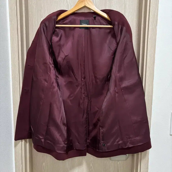 [BUNJANG] Theory Cashmere Blend 4-Pocket Half Coat - Burgundy / 민트급)띠어리 여성 캐시미어 블렌드 4포켓 하프코트M/버건디