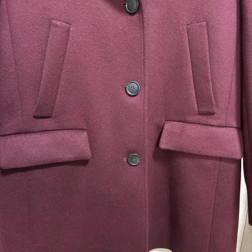 [BUNJANG] Theory Cashmere Blend 4-Pocket Half Coat - Burgundy / 민트급)띠어리 여성 캐시미어 블렌드 4포켓 하프코트M/버건디