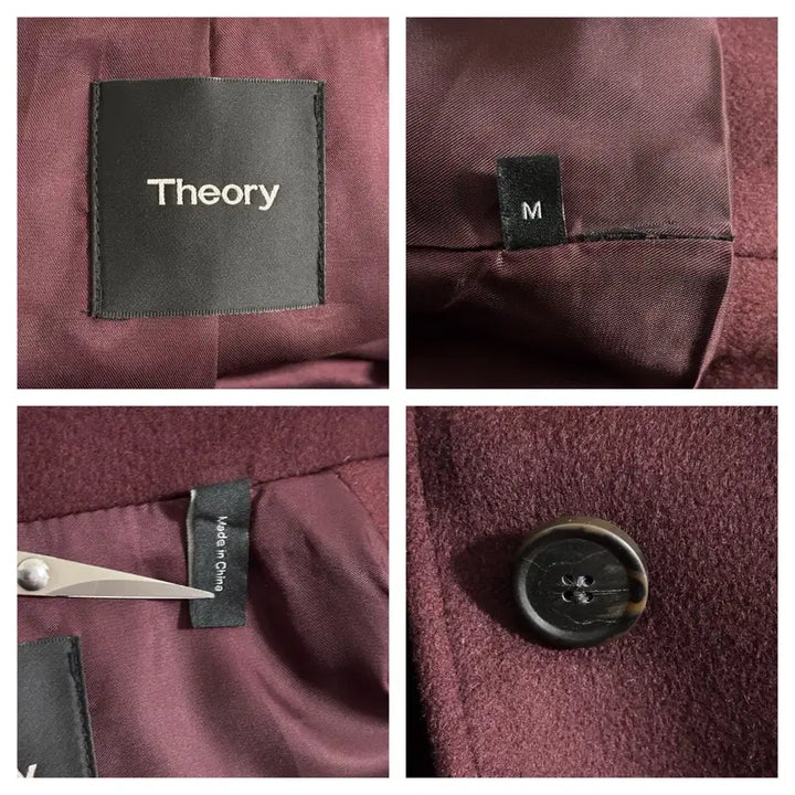 [BUNJANG] Theory Cashmere Blend 4-Pocket Half Coat - Burgundy / 민트급)띠어리 여성 캐시미어 블렌드 4포켓 하프코트M/버건디