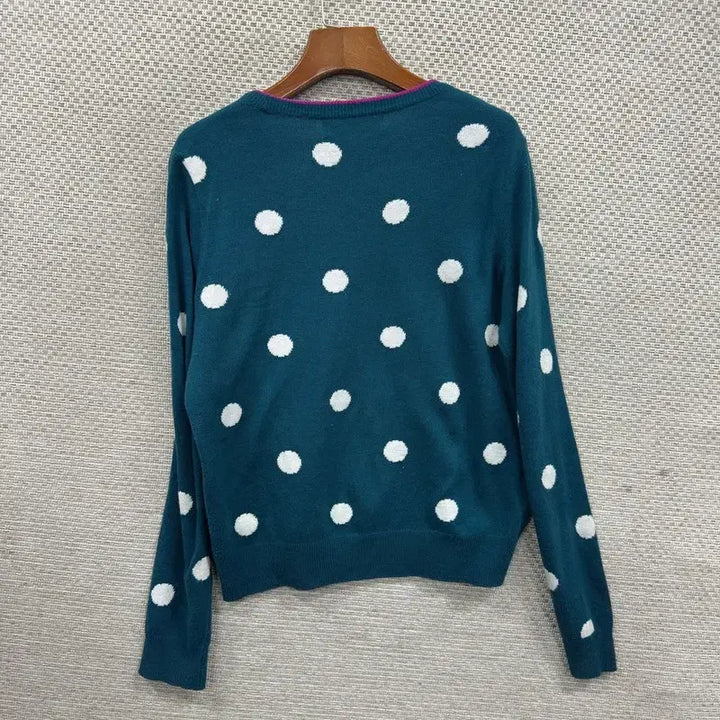 [SOLD OUT] 빈티지 플라워 도트패턴 앙고라 니트 스웨터 90 M10012