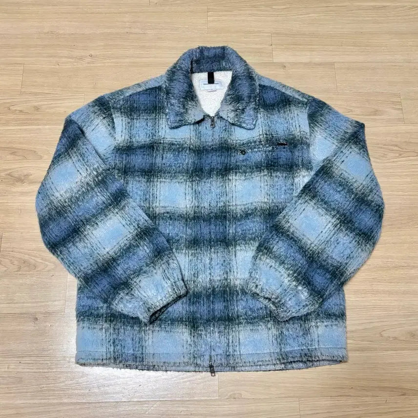 [BUNJANG] Thisisneverthat Brushed Check Jacket / [M] 디스이즈네버댓 브러쉬드 체크 자켓 블루 후리스 모헤어
