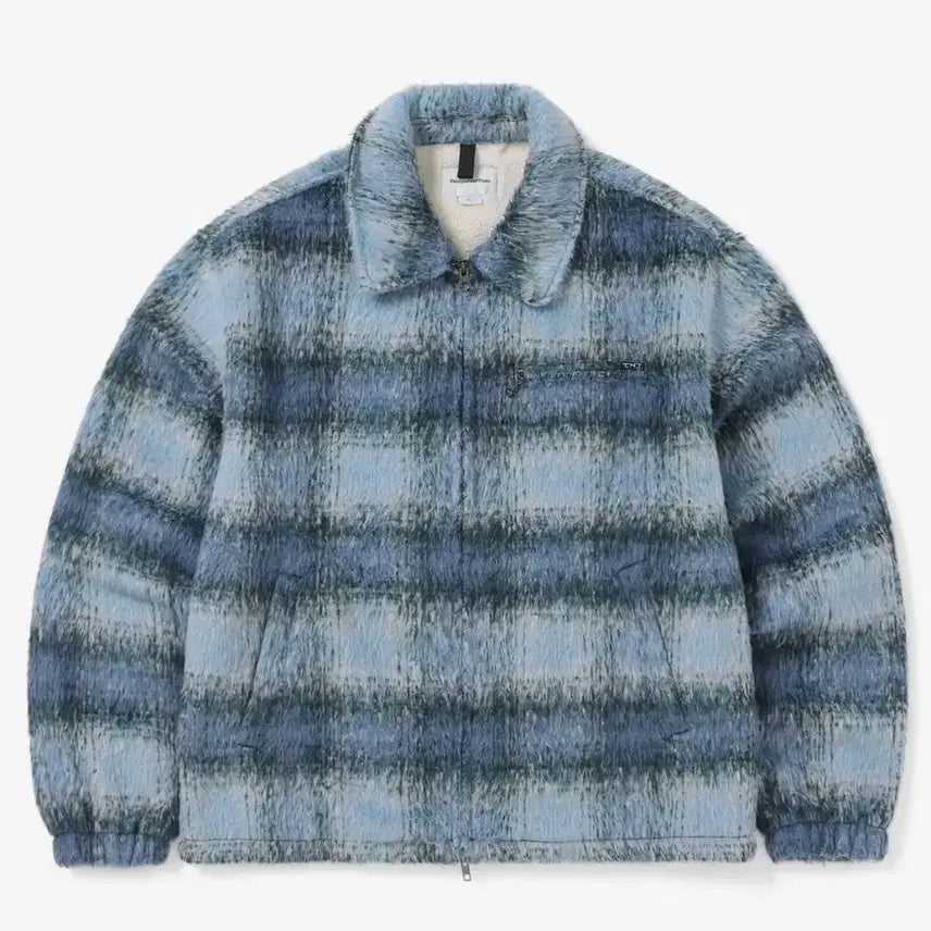 [BUNJANG] Thisisneverthat Brushed Check Jacket / [M] 디스이즈네버댓 브러쉬드 체크 자켓 블루 후리스 모헤어