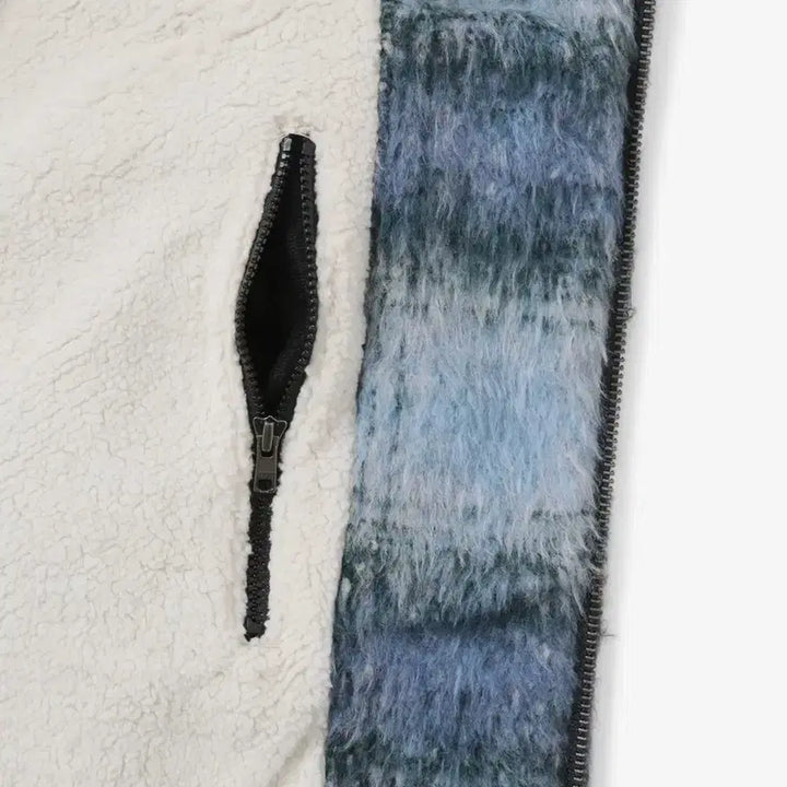 [BUNJANG] Thisisneverthat Brushed Check Jacket / [M] 디스이즈네버댓 브러쉬드 체크 자켓 블루 후리스 모헤어