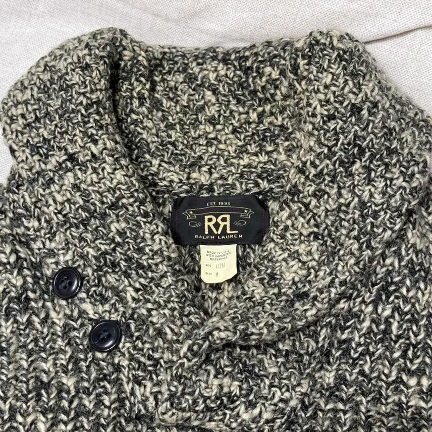 [BUNJANG] RRL Shawl Collar Knit Sweater / 더블알엘 숄카라 니트 (Made in USA) RRL