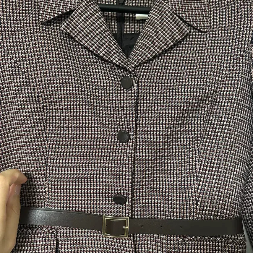 [BUNJANG] LINE Check Pattern Long Dress (Size 66) / LINE 체크 패턴 롱 원피스 66사이즈 판매