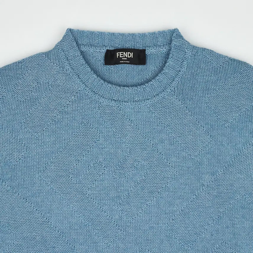 [BUNJANG] Fendi FF Diagonal Pattern Knit Sweater - Size 48 / 펜디 FF 사선 패턴 니트 -48