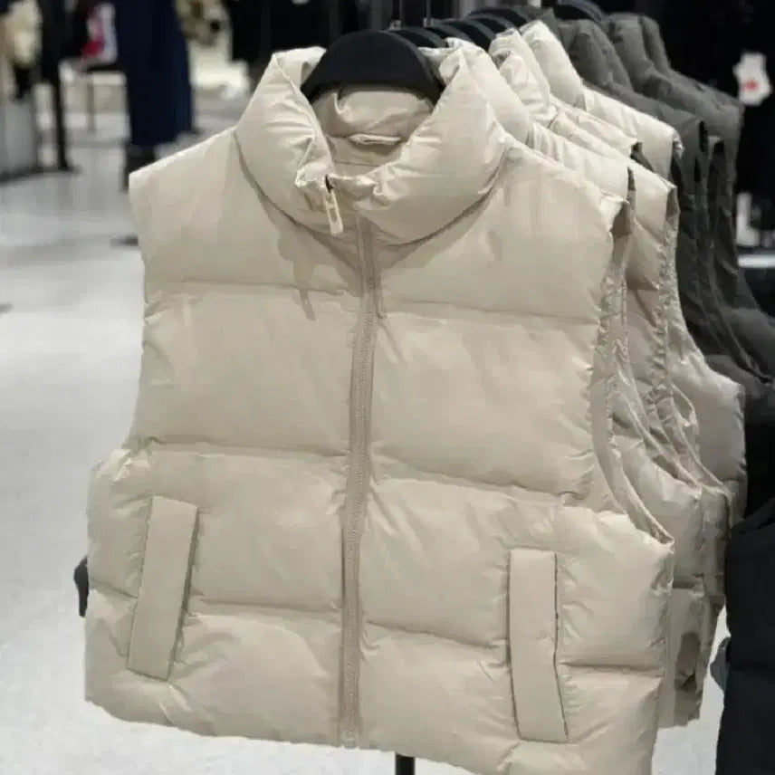 [BUNJANG] ZARA Vest Cream Beige M / 자라 패딩 조끼베스트