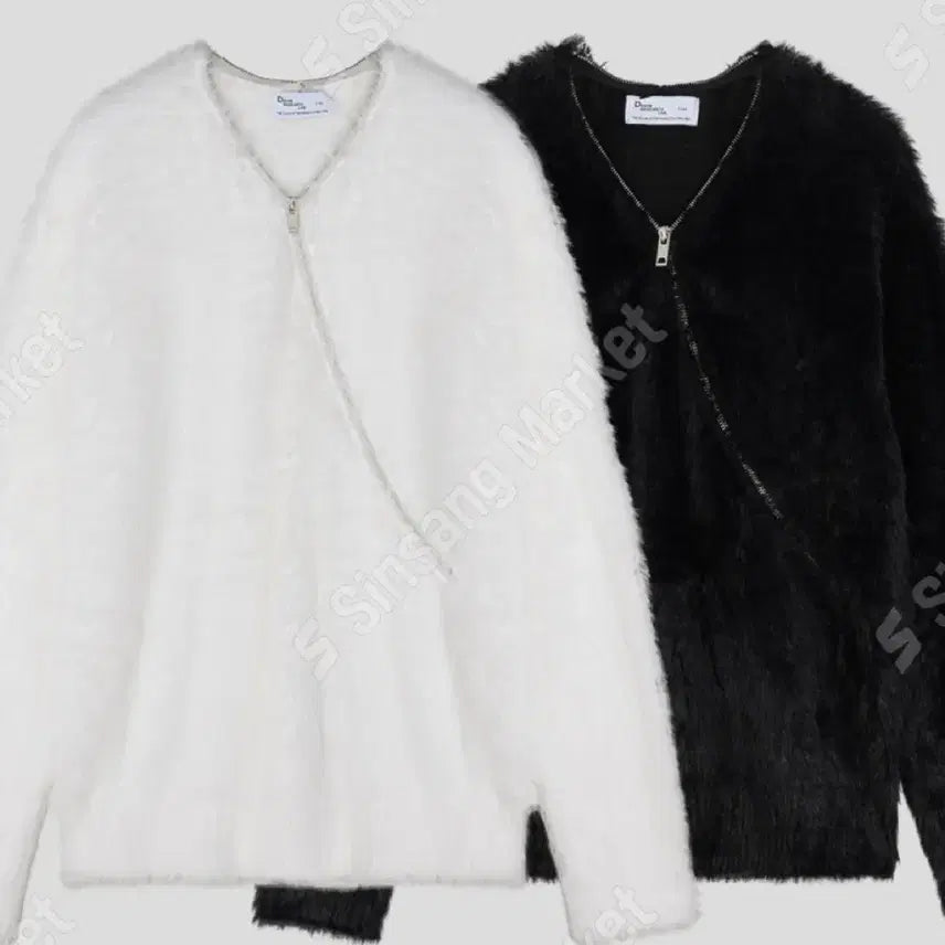 [BUNJANG] Angora Zipper Knit Top / 앙고라 지퍼엠지니트지(새상품/고급앙고라원단)
