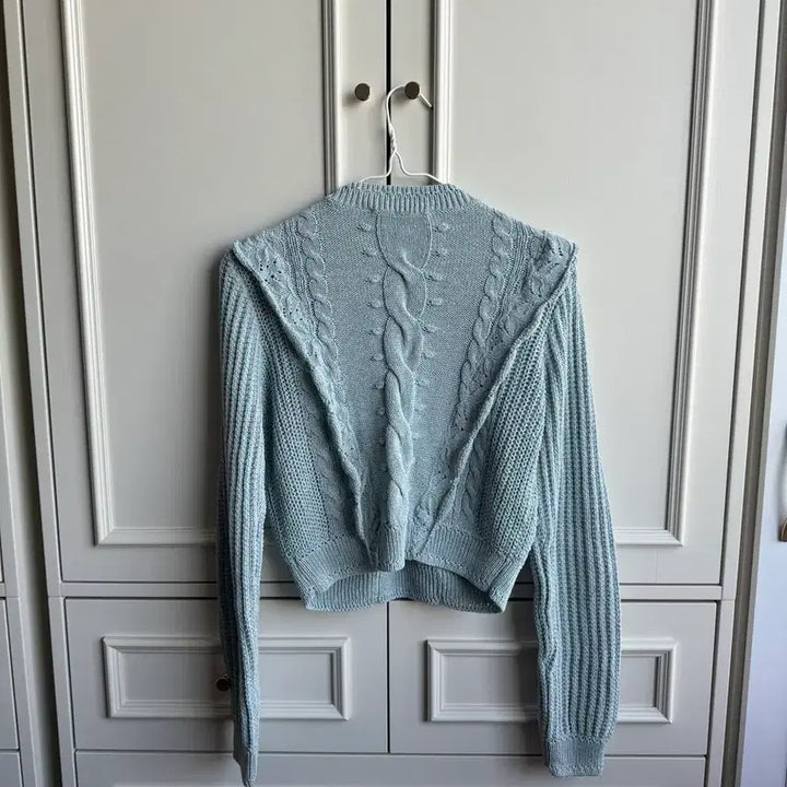 [BUNJANG] Zara Cable Ruffle Summer Knit Sweater Mint / 자라 케이블 러플 여름 니트 스웨터 민트