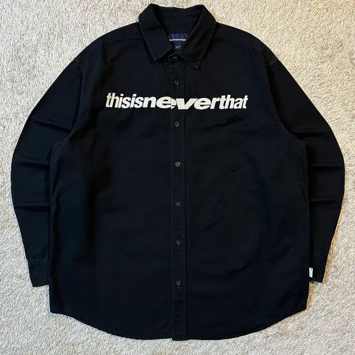 [BUNJANG] thisisneverthat Embroidered Logo Cotton Shirt Black XL / [XL] 디스이즈네버댓 자수로고 코튼 셔츠 블랙