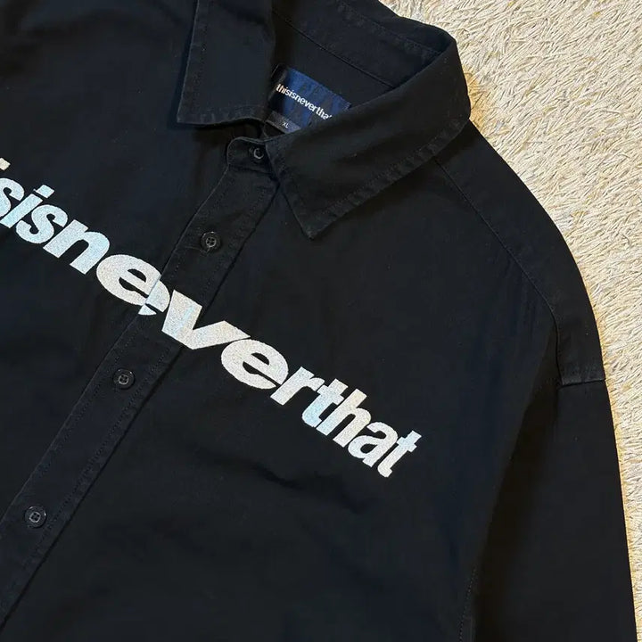 [BUNJANG] thisisneverthat Embroidered Logo Cotton Shirt Black XL / [XL] 디스이즈네버댓 자수로고 코튼 셔츠 블랙