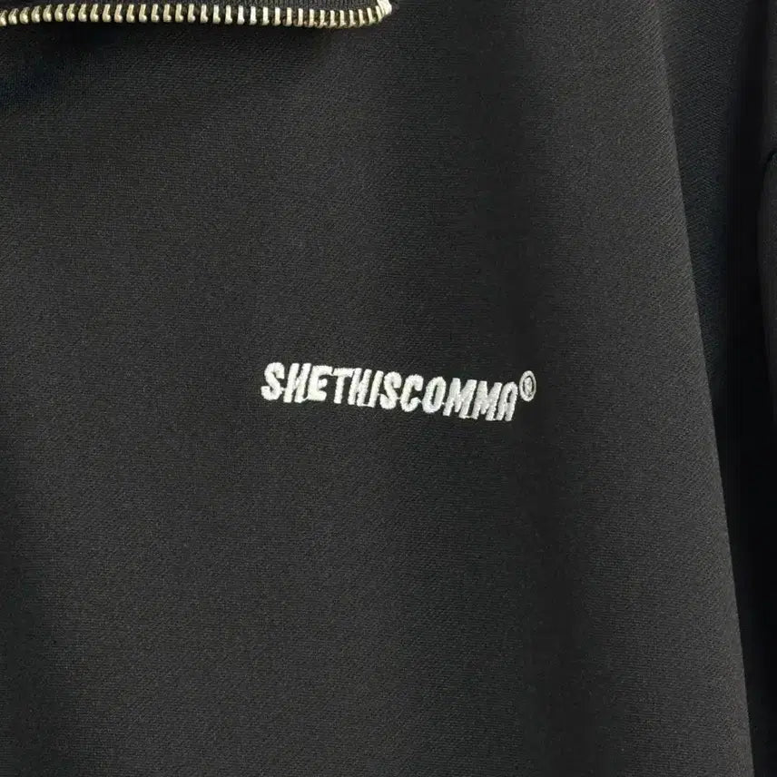 [BUNJANG] SHE'S THE COMMA Black Track Jacket Purple Line L Size / SHETHISCOMMA 블랙 트랙 자켓 퍼플 라인 L사이즈