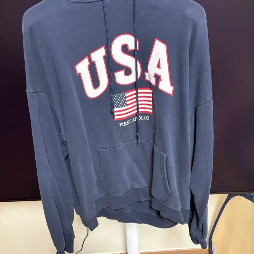[BUNJANG] Apollo USA Embroidered Hoodie / 아폴로 약기모 후드티