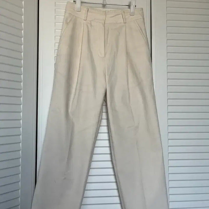 [BUNJANG] Ordinaryment Ivory Fleece Lined Slacks Pants / 오디너리먼트 아이보리색 기모 슬랙스 바지 일자바지