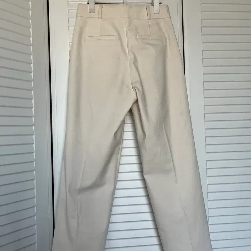 [BUNJANG] Ordinaryment Ivory Fleece Lined Slacks Pants / 오디너리먼트 아이보리색 기모 슬랙스 바지 일자바지
