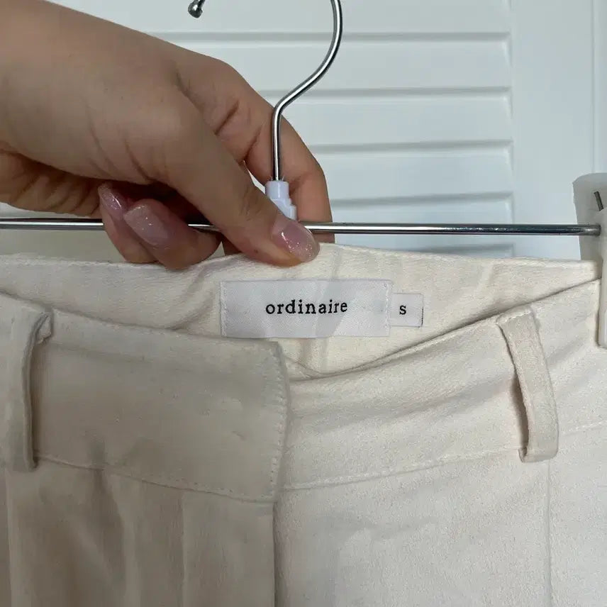 [BUNJANG] Ordinaryment Ivory Fleece Lined Slacks Pants / 오디너리먼트 아이보리색 기모 슬랙스 바지 일자바지