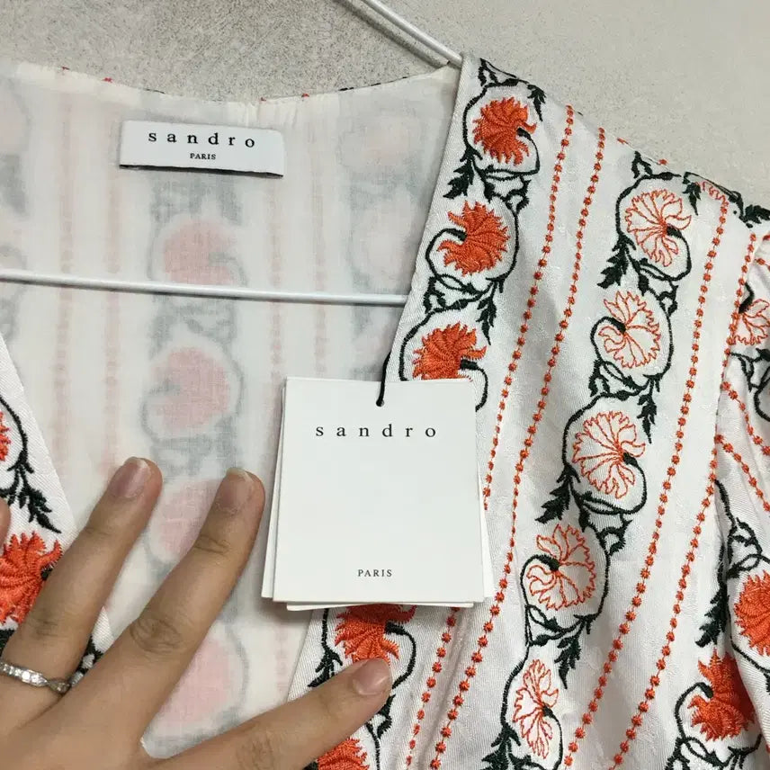 [BUNJANG] SANDRO Embroidered Dress / 새상품 SANDRO 산드로 자수 드레스 원피스 36