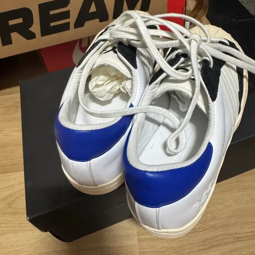 [BUNJANG] Y-3 YOHJI STAR White/Blue/Black Sneakers / Y-3 요지스타 흰파검 255사이즈