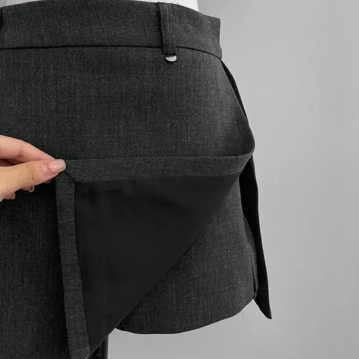 [BUNJANG] Belt Mini Skirt - Black, Gray S / 벨트 미니스커트 -블랙, 그레이S