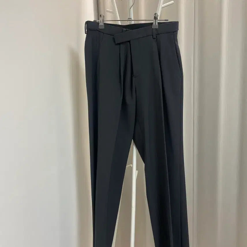 [BUNJANG] Mootendard Wide Hidden Banding Slacks Black Gray 31 / 무탠다드 와이드 히든 밴딩 슬랙스 블랙 그레이 31