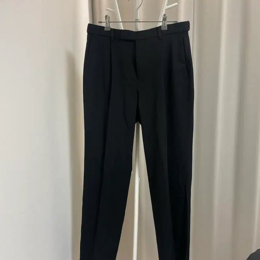 [BUNJANG] Mootendard Wide Hidden Banding Slacks Black Gray 31 / 무탠다드 와이드 히든 밴딩 슬랙스 블랙 그레이 31