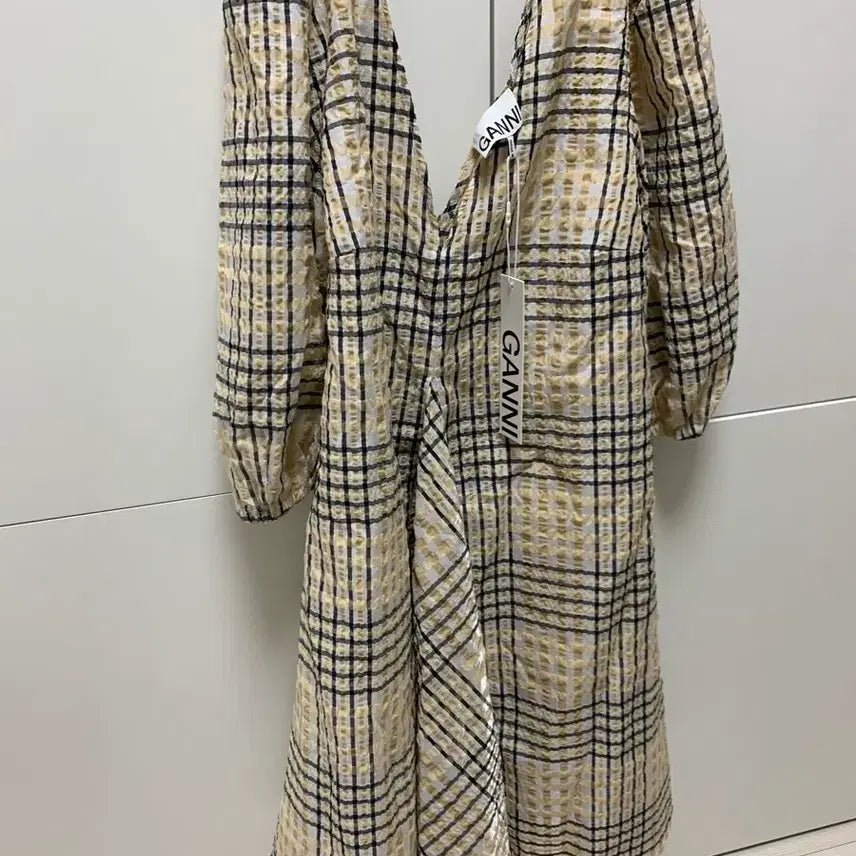 [BUNJANG] GANNI Checkered Midi Dress (New) / 가니 GANNI 체크 원피스(새상품)