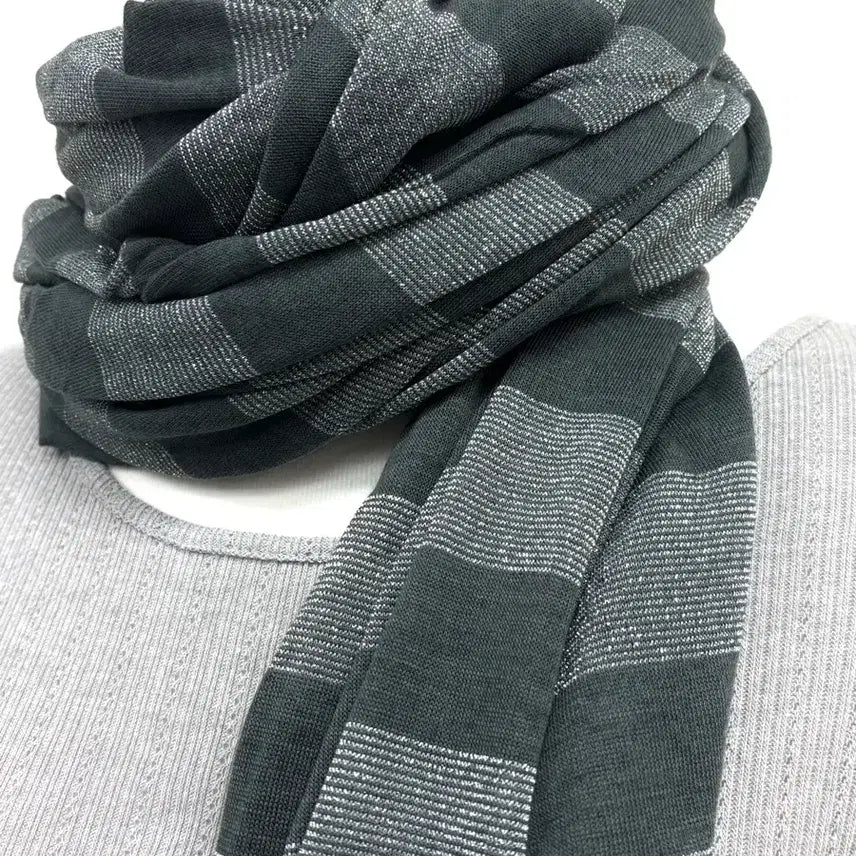 [BUNJANG] Vintage Striped Gray Scarf / 빈티지 스트라이프 그레이 스카프 머플러 목도리