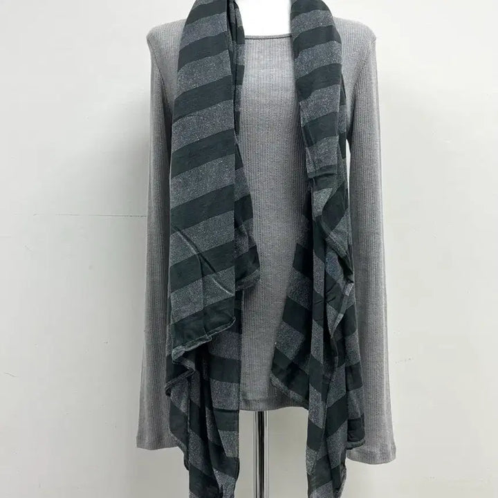 [BUNJANG] Vintage Striped Gray Scarf / 빈티지 스트라이프 그레이 스카프 머플러 목도리