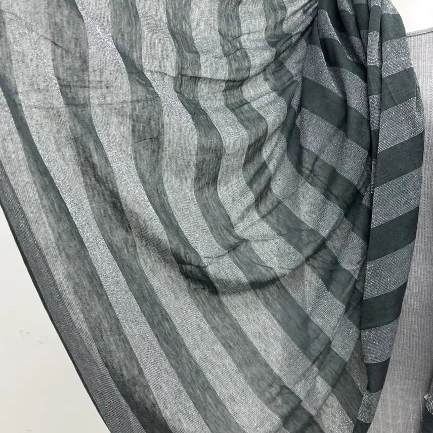[BUNJANG] Vintage Striped Gray Scarf / 빈티지 스트라이프 그레이 스카프 머플러 목도리