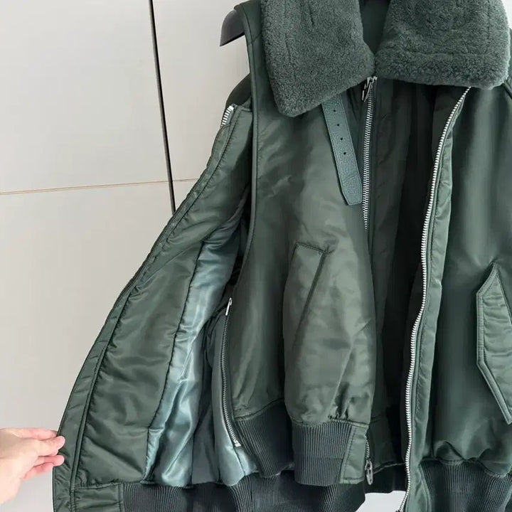 [BUNJANG] Juun.J MA-1 Padded Jacket with Fur Collar / junn.j 준지 퍼 카라 MA-1 패딩 자켓 48