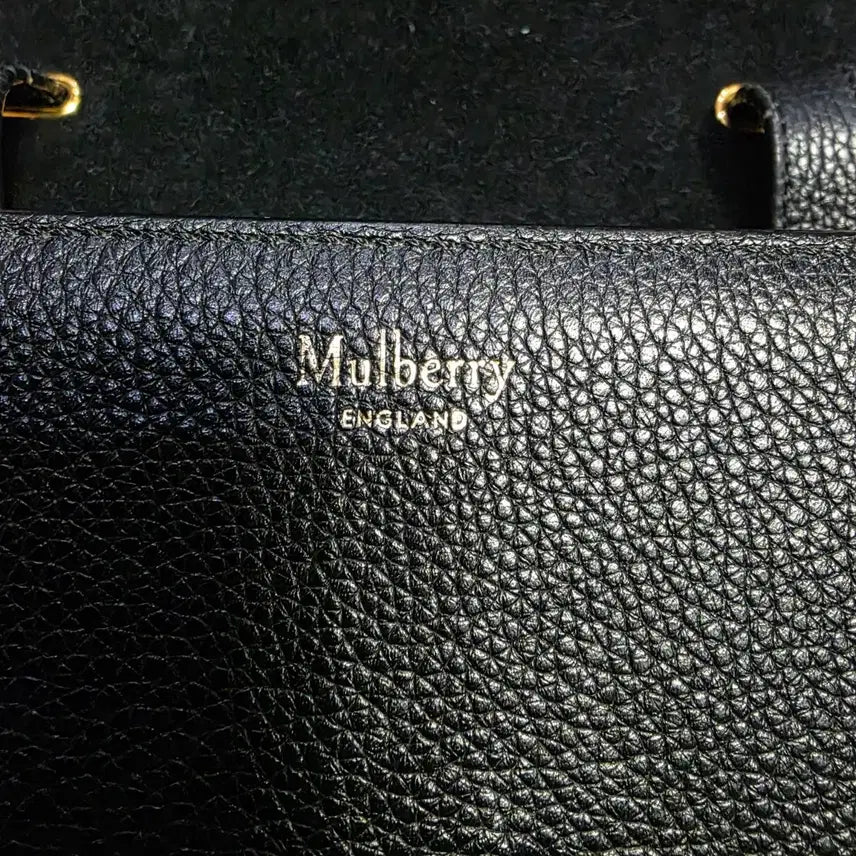 [BUNJANG] Mulberry Selwood Black Leather Handbag / 멀버리 블랙 레더 금장 핸드백 셀우드백