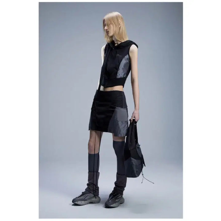 [BUNJANG] Oh!Hos Overall Skirt Black / 오호스 오버롤 스커트 블랙