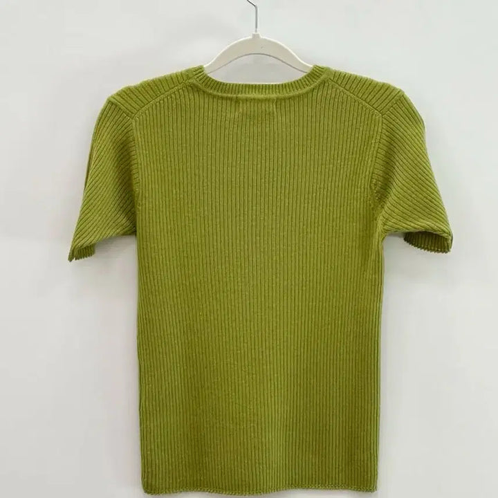 [BUNJANG] Courreges Olive Green Ribbed Wool Knit Top / courreges / 꾸레쥬 올리브그린 골지 울 반팔 니트