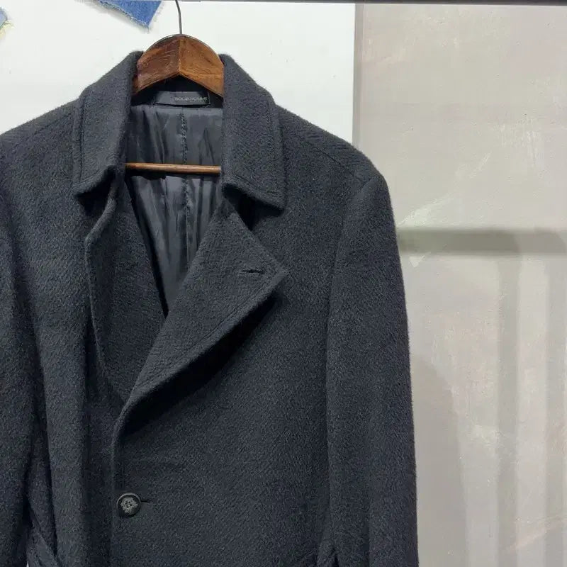 [BUNJANG] Solid Homme Classic Belted Llama Wool Half Coat / (95) 솔리드옴므 캐주얼 클래식 벨티드 라마 울 하프 코트