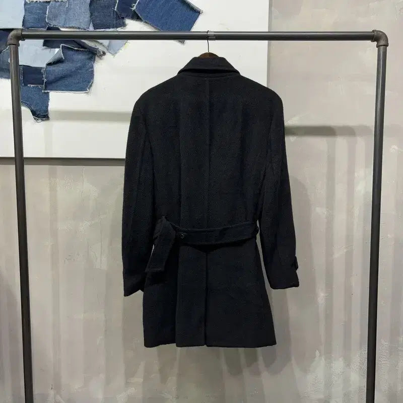 [BUNJANG] Solid Homme Classic Belted Llama Wool Half Coat / (95) 솔리드옴므 캐주얼 클래식 벨티드 라마 울 하프 코트