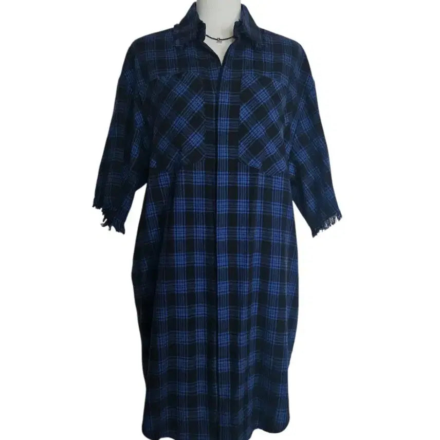 [BUNJANG] Rocket x Lunch Checkered Shirt Dress / 로켓런치 체크 셔츠 원피스