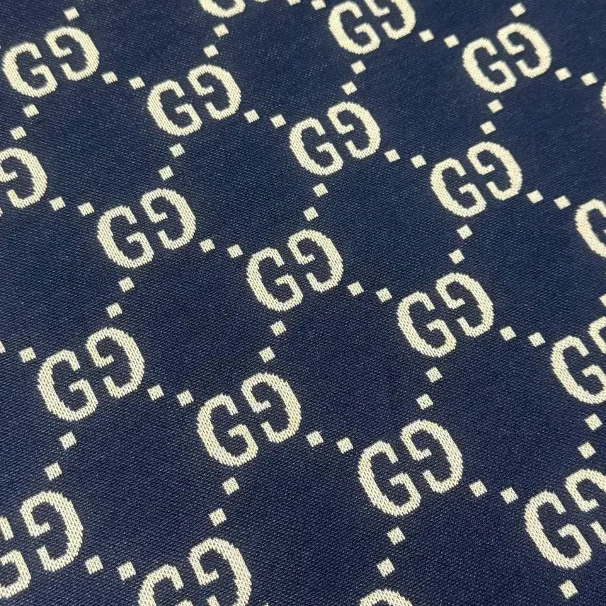 [BUNJANG] Gucci Jacquard Cotton Jacket / 구찌 트레이닝 자카드 코튼 자켓 집업 블루 아이보리