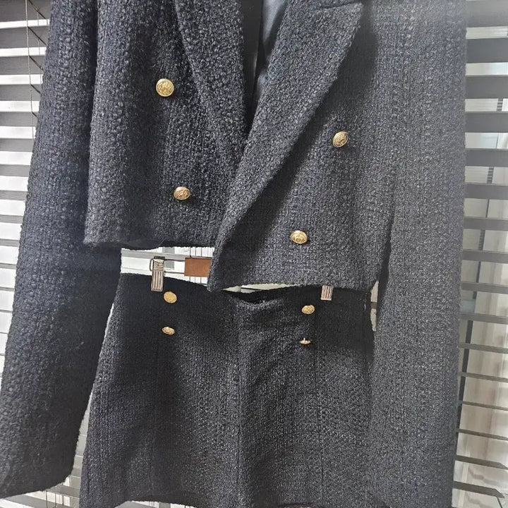 [BUNJANG] ZARA Black Tweed Setup (Jacket + Shorts) / 자라 블랙 트위드 셋업 (자켓+반바지)