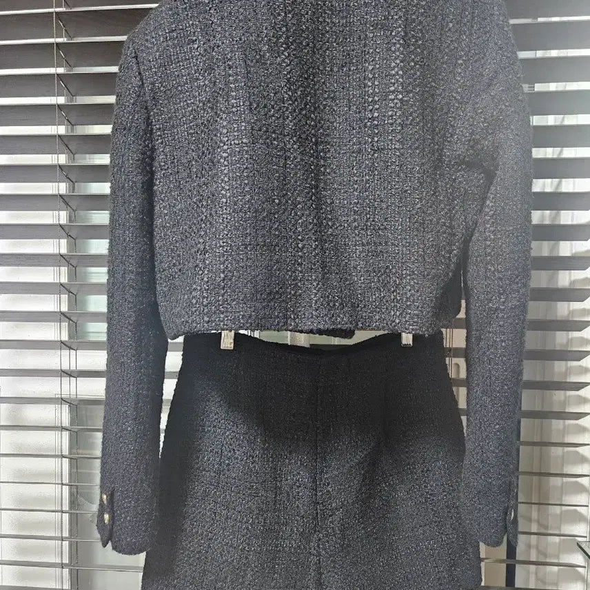 [BUNJANG] ZARA Black Tweed Setup (Jacket + Shorts) / 자라 블랙 트위드 셋업 (자켓+반바지)