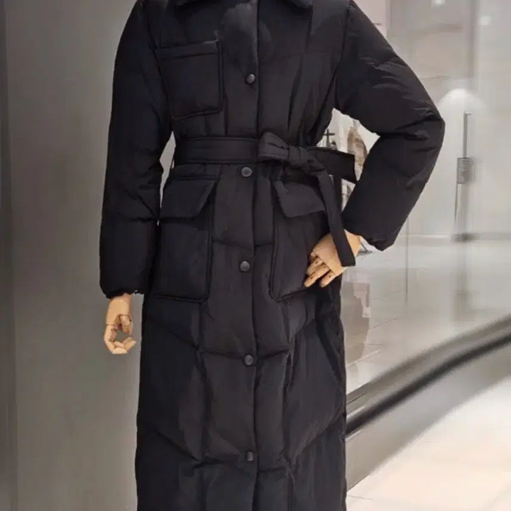 [BUNJANG] It MICHAA Out Pocket Goose Down Long Padding 55 / 잇미샤 아웃포켓 구스다운 롱패딩55