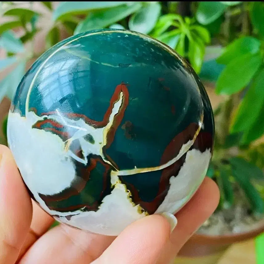 [BUNJANG] Jade Agate Peacock Stone Object / 벽옥 마노 공작 원석 구슬 오브제