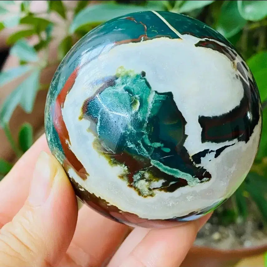 [BUNJANG] Jade Agate Peacock Stone Object / 벽옥 마노 공작 원석 구슬 오브제