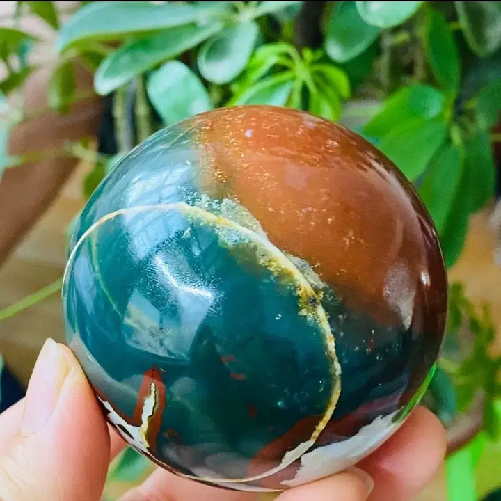 [BUNJANG] Jade Agate Peacock Stone Object / 벽옥 마노 공작 원석 구슬 오브제