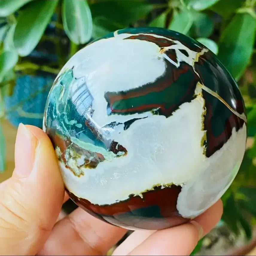 [BUNJANG] Jade Agate Peacock Stone Object / 벽옥 마노 공작 원석 구슬 오브제