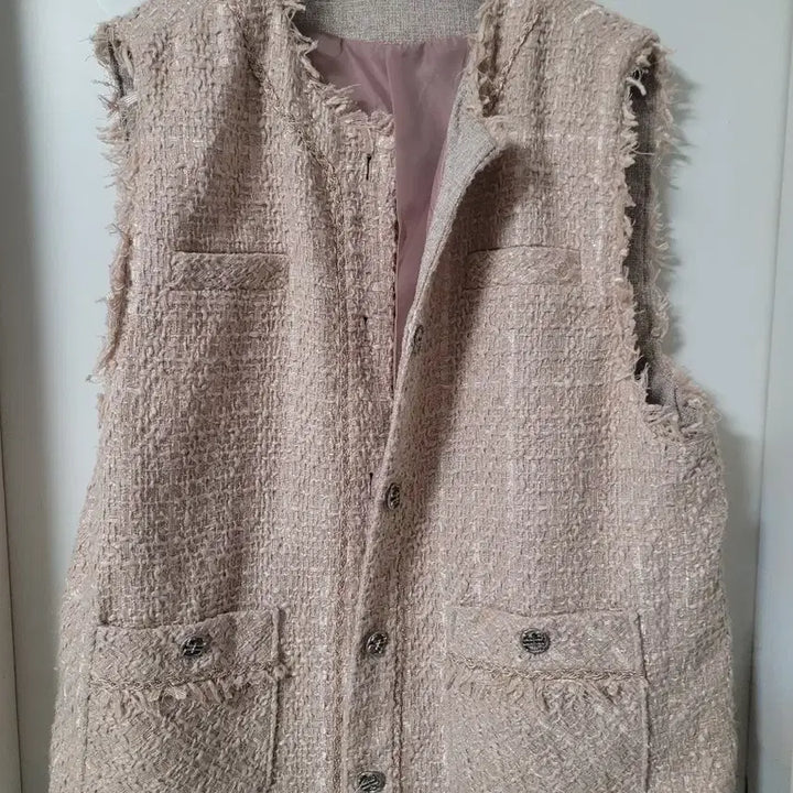 [SOLD OUT] 조르쥬 레쉬 트위드 베스트 핑크