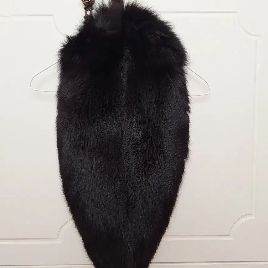[BUNJANG] Black Real Fox Fur Scarf / 블랙 리얼 폭스 퍼 목도리