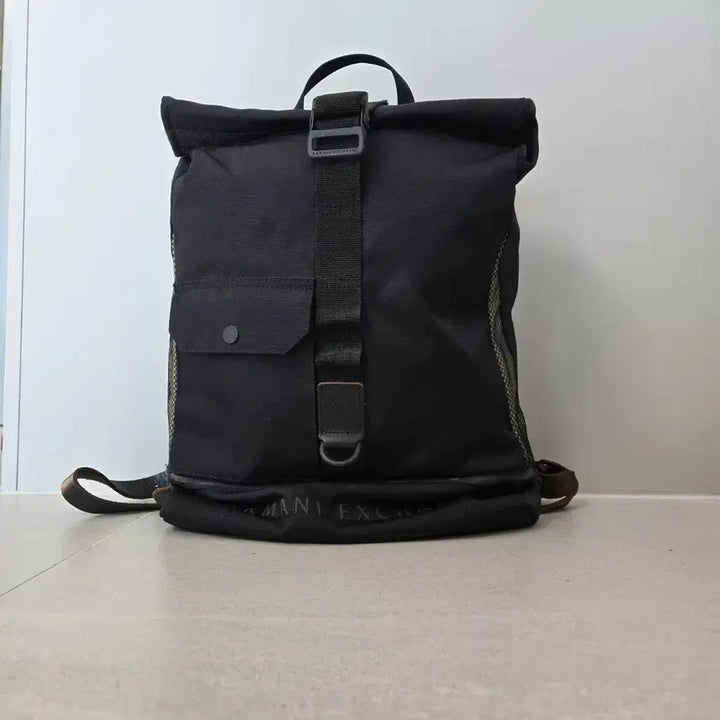 [BUNJANG] Armani Exchange Roll Top Backpack Black / 주말특가!!  아르마니 익스체인지 롤탑 백팩 블랙
