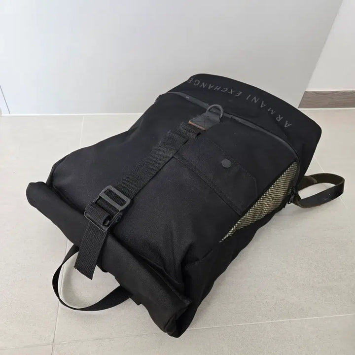 [BUNJANG] Armani Exchange Roll Top Backpack Black / 주말특가!!  아르마니 익스체인지 롤탑 백팩 블랙
