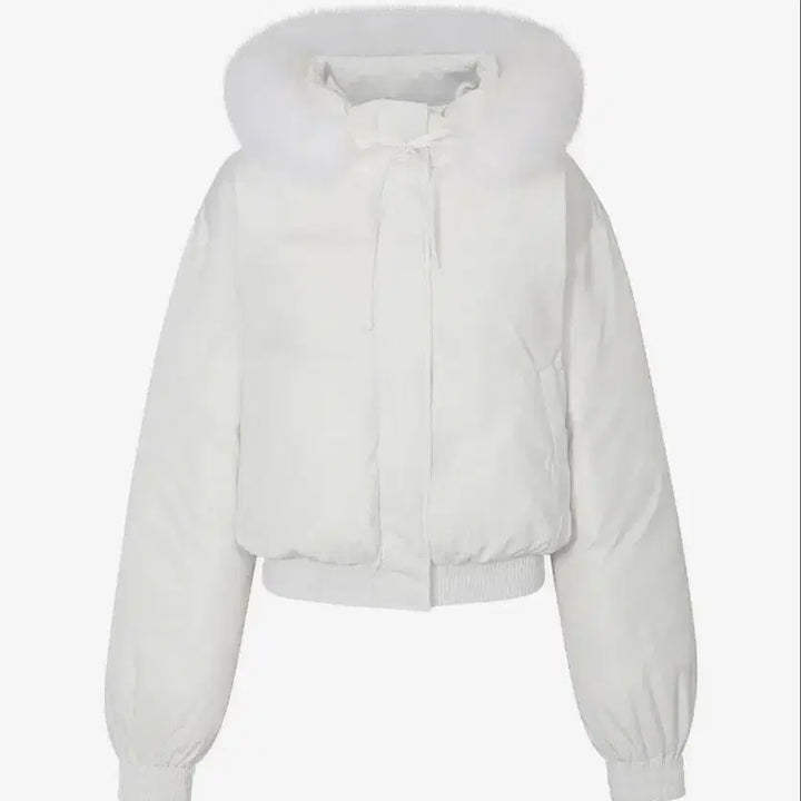 [BUNJANG] Pain or Pleasure FOX FUR Down Jacket - White / 페인오어플레져 패딩 FOX FUR DOWN JACKET white
