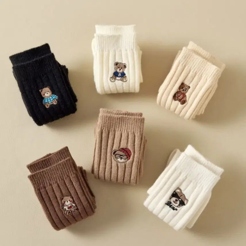 [BUNJANG] Wool Cashmere Embroidered Socks Set / 더길어진 울캐시미어 고급자수양말 6개세트